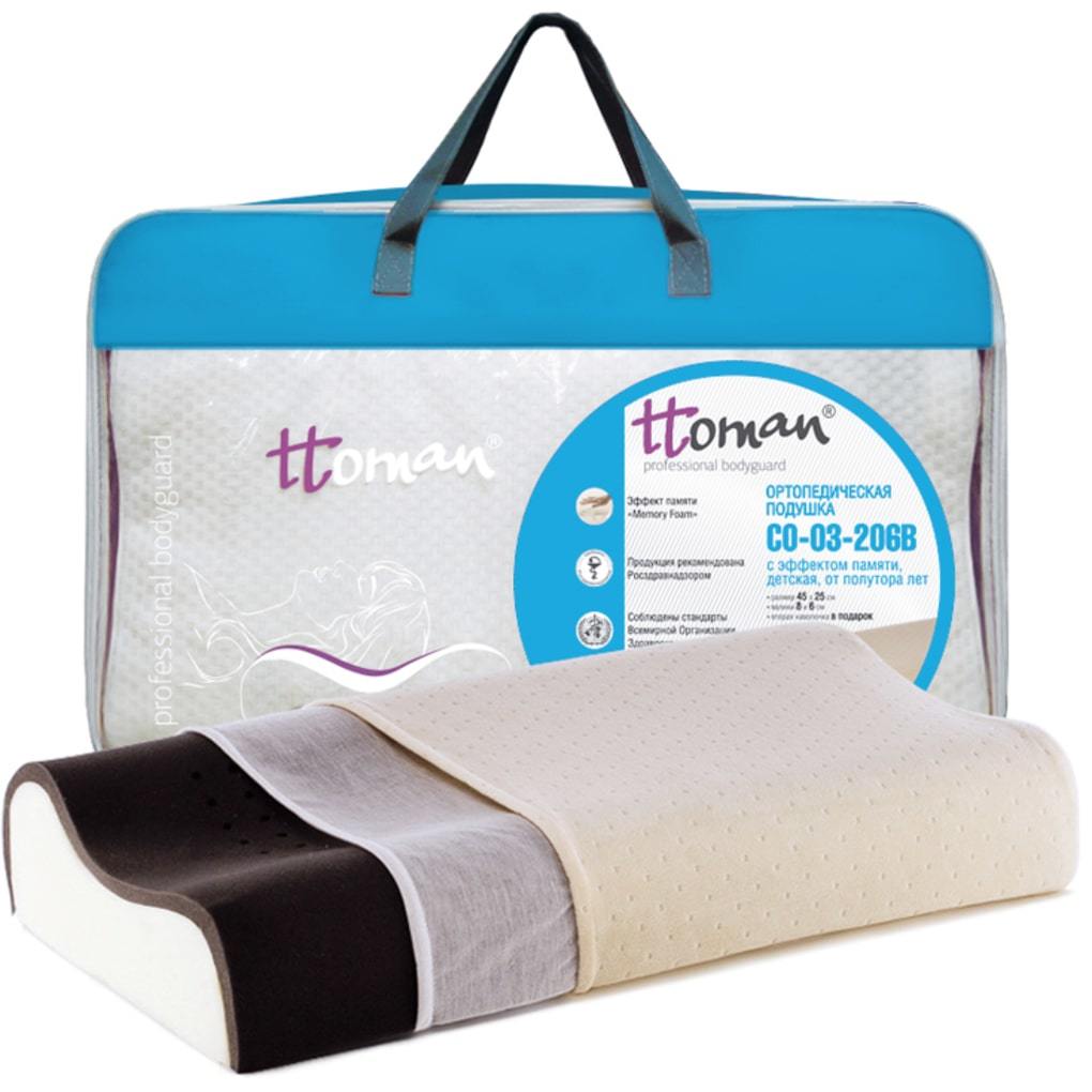 Подушка двухслойная детская CO-03-206B Luomma, карбоновый слой с ионами серебра купить в OrtoMir24